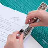 得力(deli)12#旋转订书机 中缝装订订书器 临时装订 白色0434